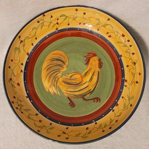 222 Fifth Rooster  Large Serving Bowl approx 13" X 3'"